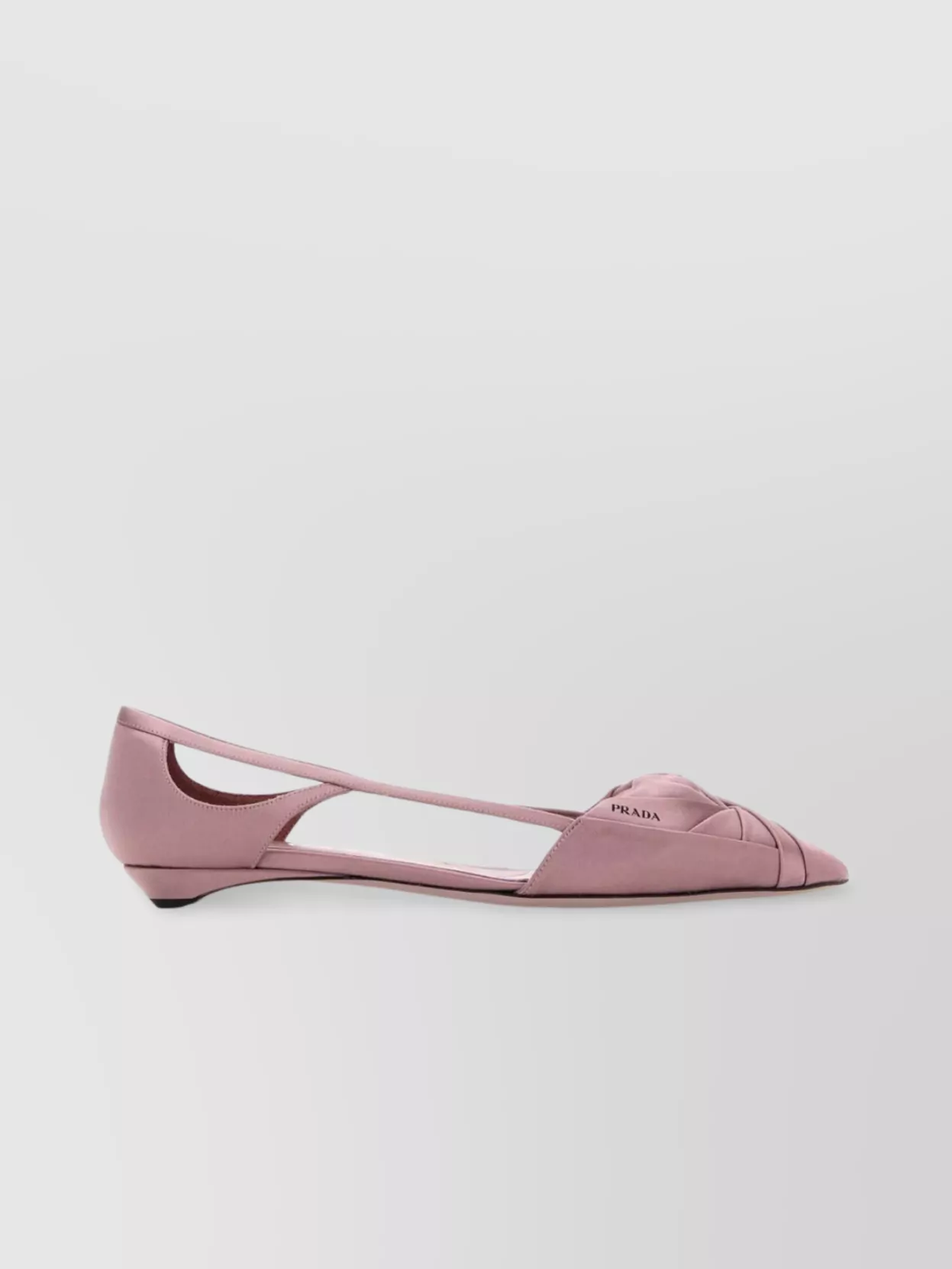 Prada Satin Ballerinas With Cut-out Design And Pointed Toe