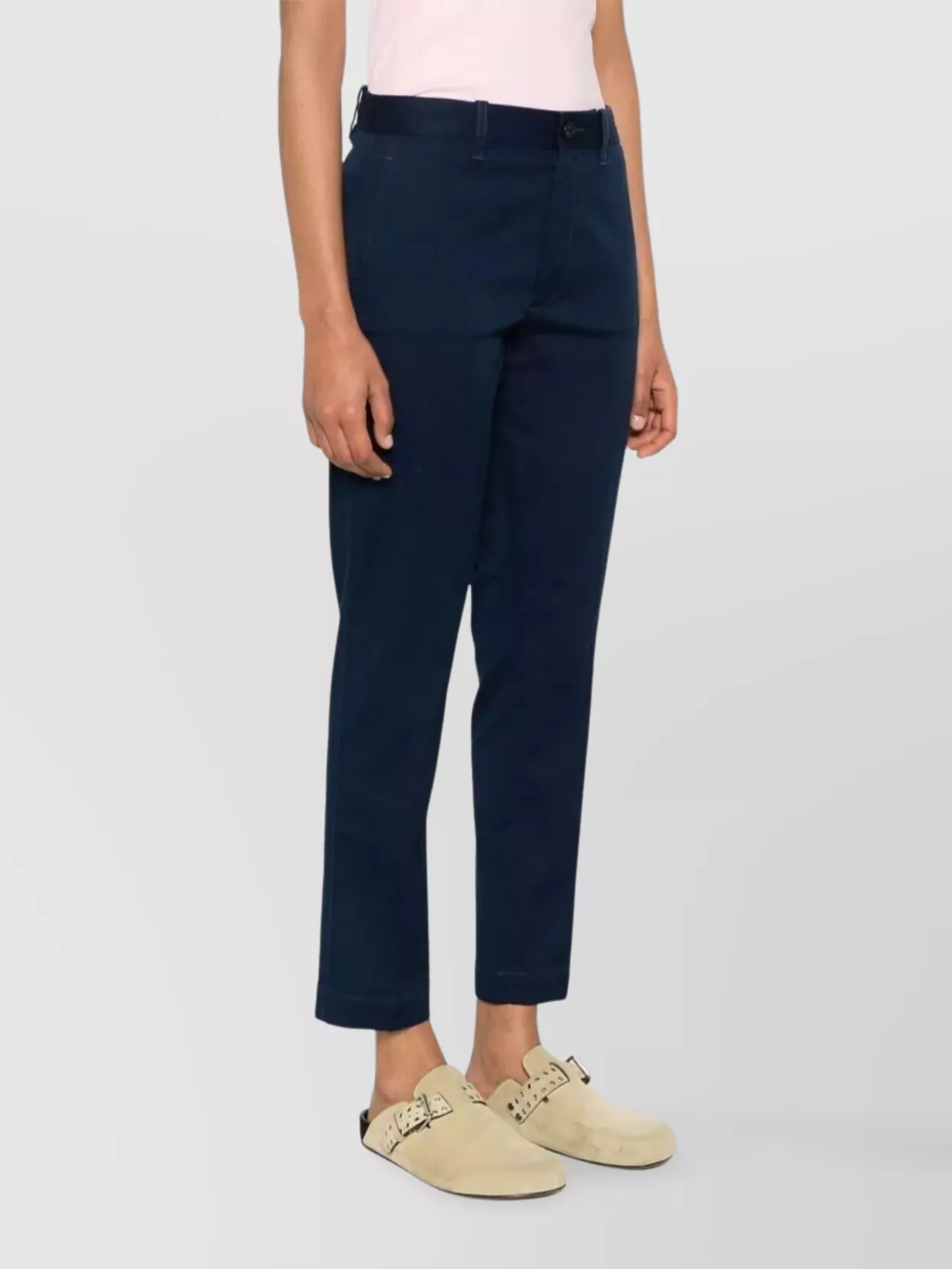 Ralph Lauren Tailored Trousers With Pockets And Belt Loops In Blue