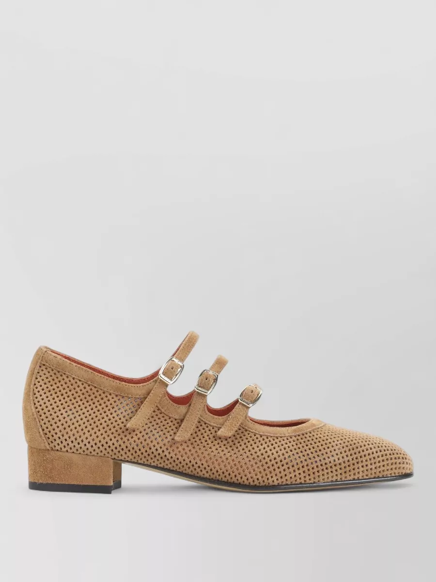 Carel Paris suede leather mary jane ballerina shoes