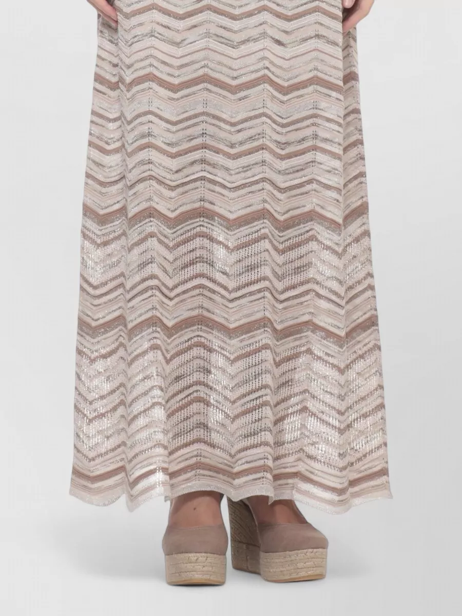 D.exterior Sleeveless V-Neck Geometric-Knit Maxi Dress