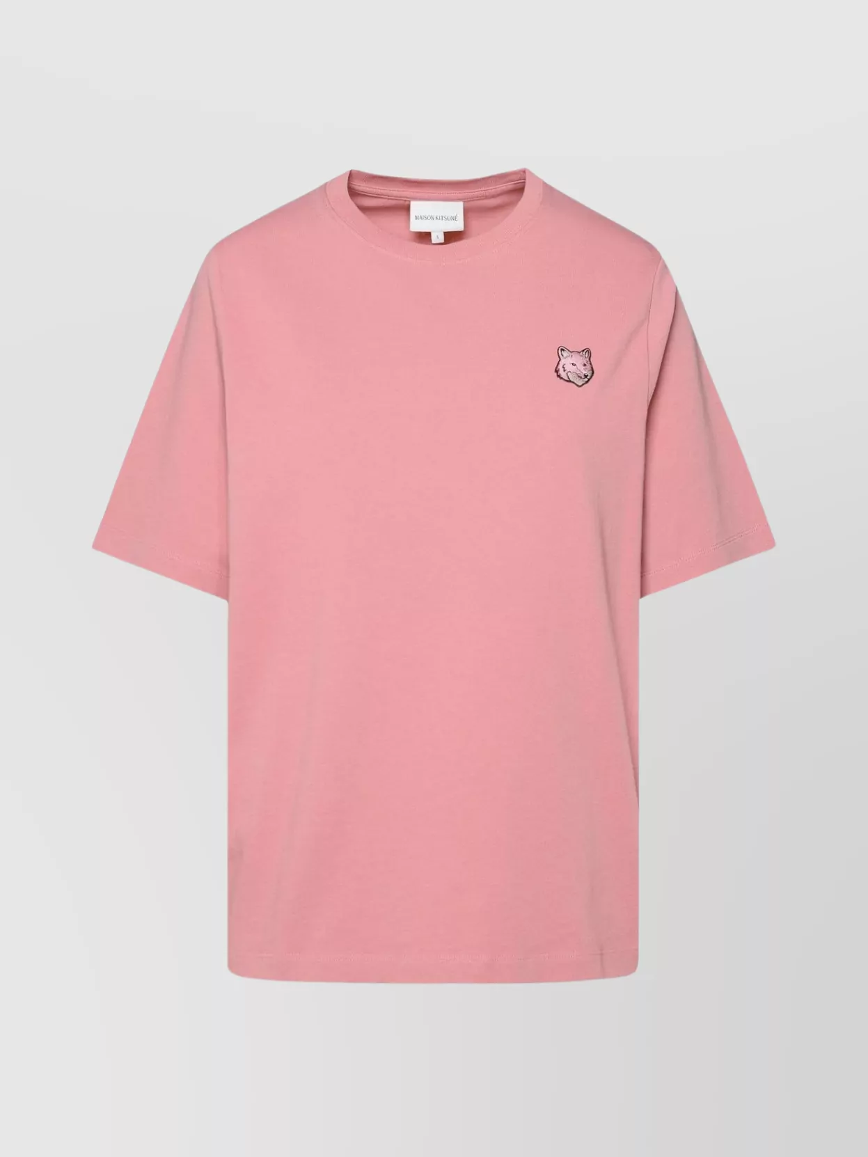 Maison Kitsuné Crew Neck Short Sleeves Cotton T-shirt In Pink
