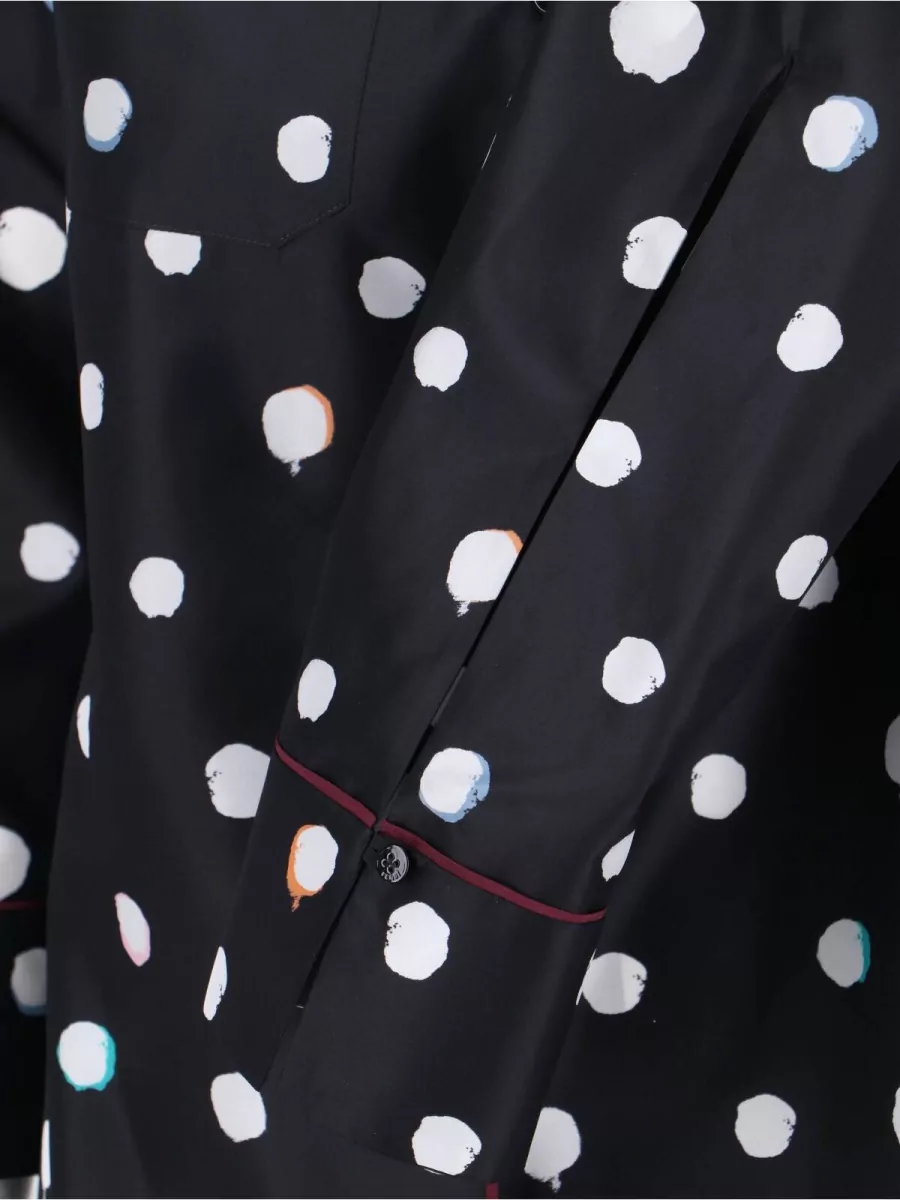 Fendi Long Sleeve Top Polka Dots Chest Pocket