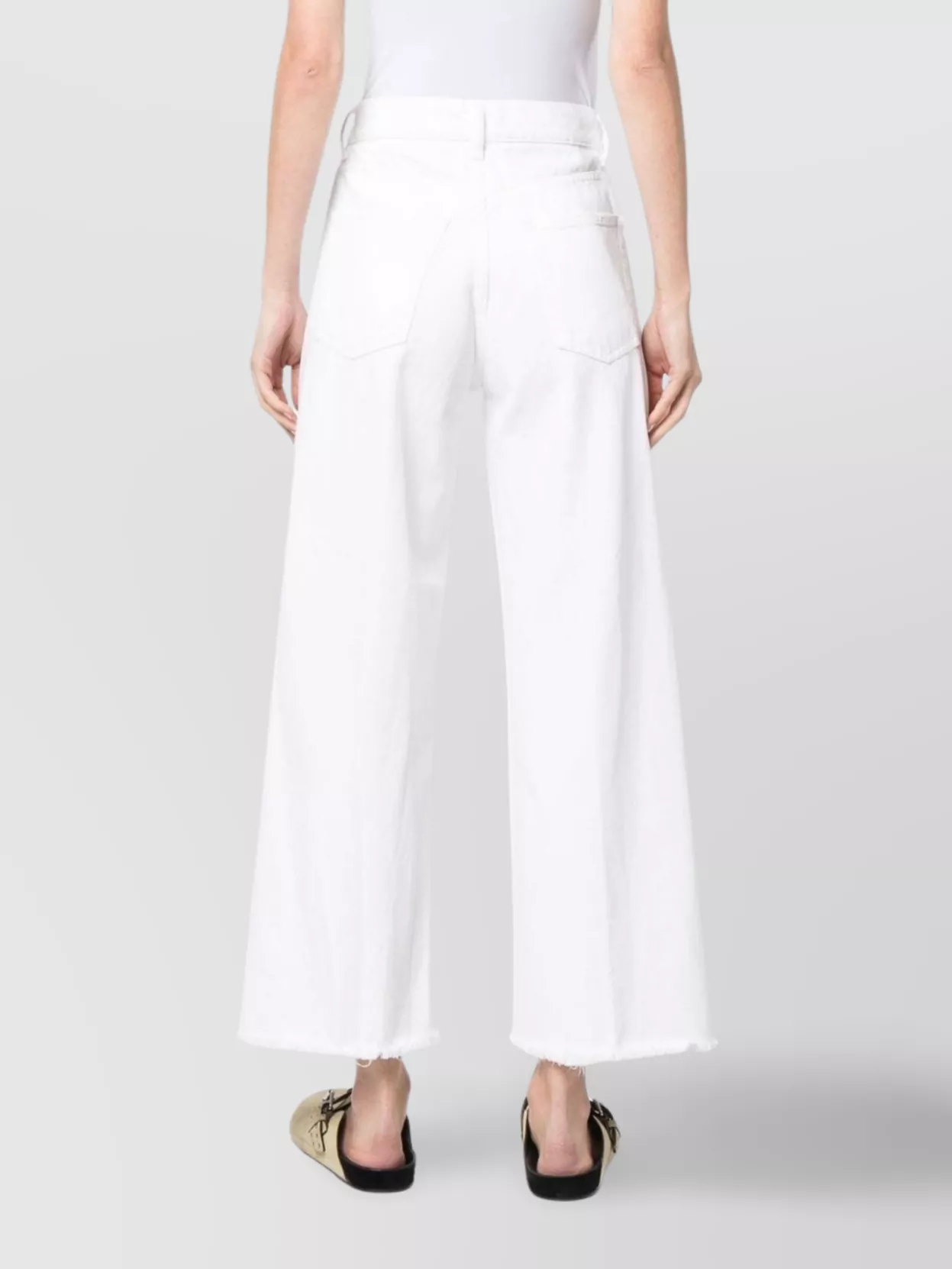 Ralph Lauren Wide Leg Cropped Denim Trousers