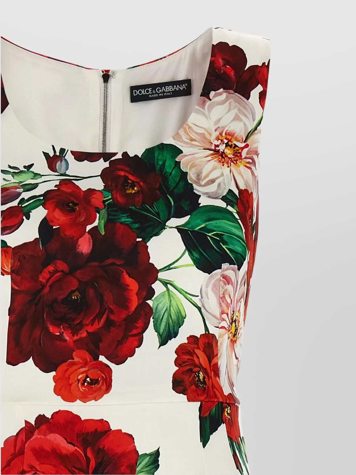 Dolce&Gabbana Floral Print Fitted Knee-Length Dress