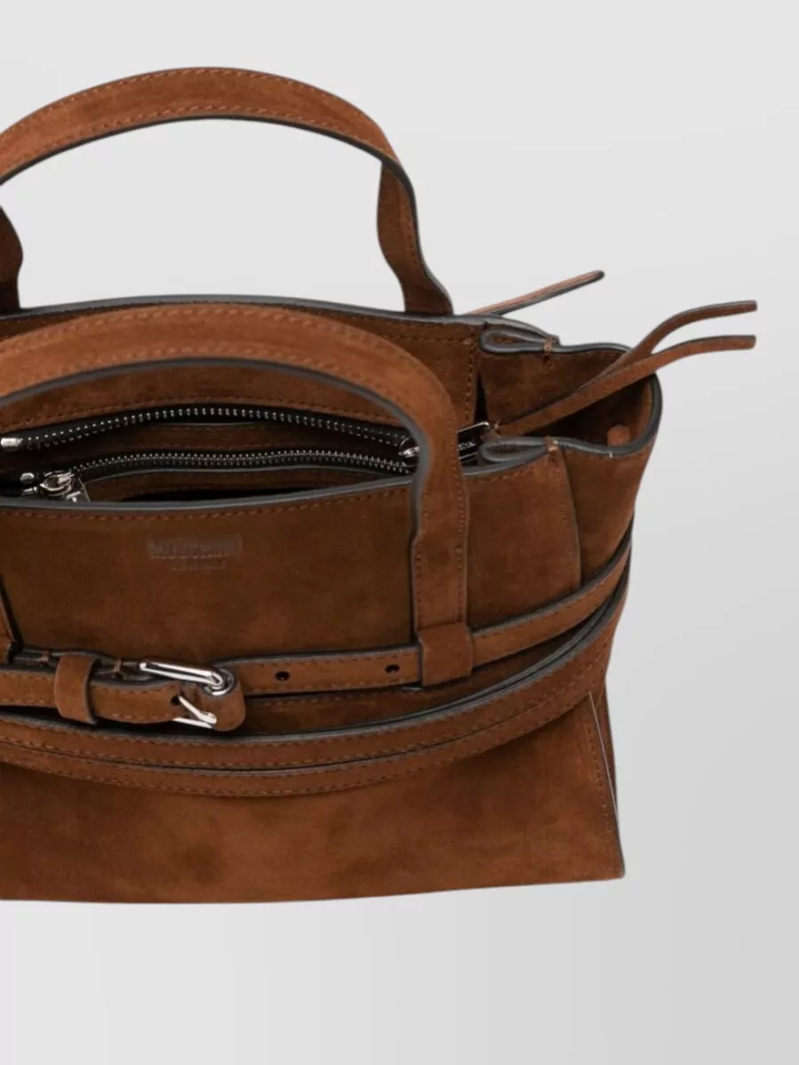 Moschino Suede Leather Tote Bag
