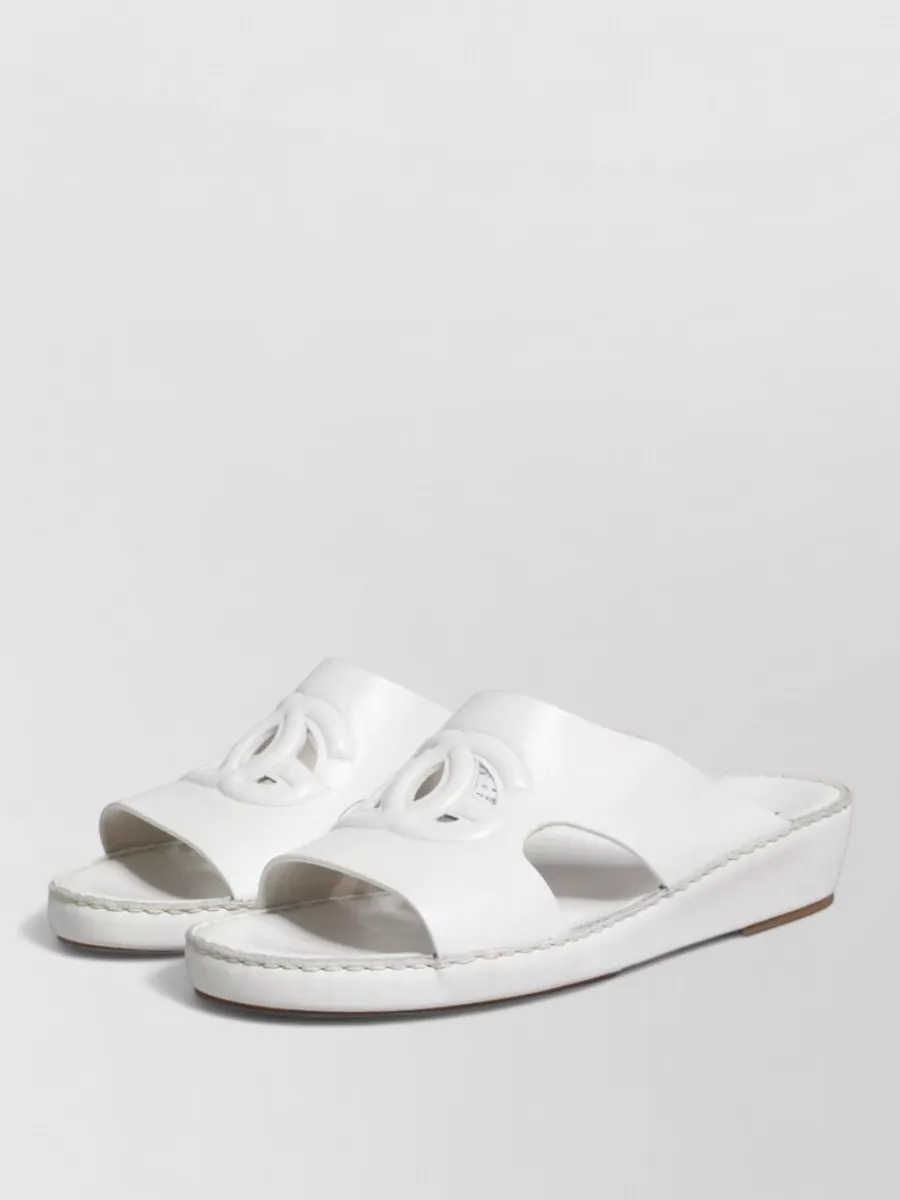 Dolce&Gabbana Leather Cutout Slides