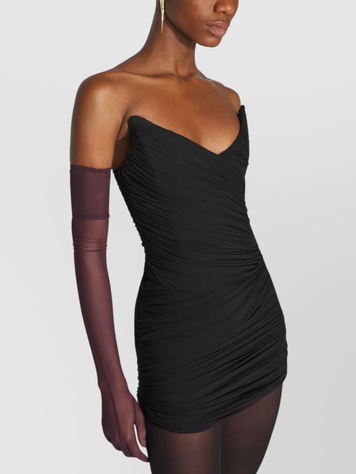 Mugler Strapless Fitted Dress Sweetheart Neckline