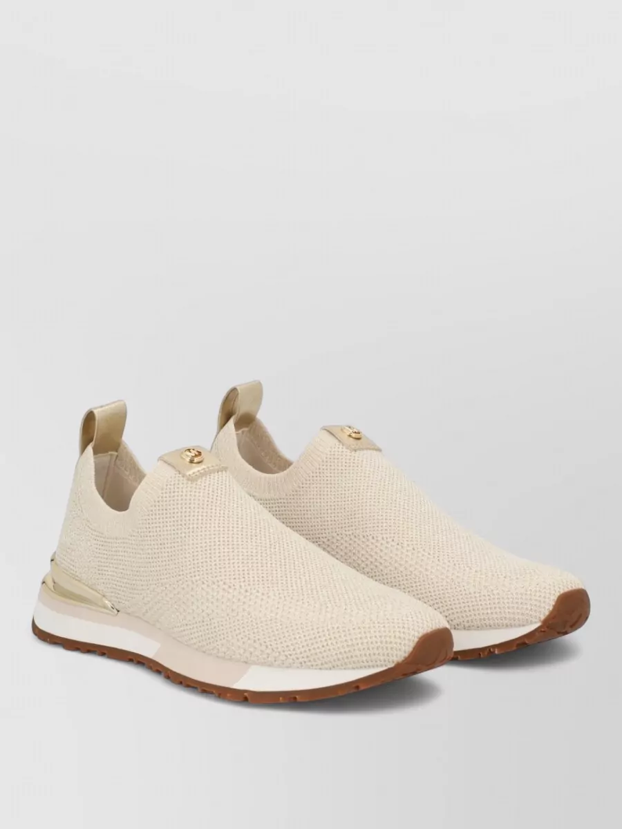 Michael Kors Knit Sneakers Metallic Accents Pull Tab Sole