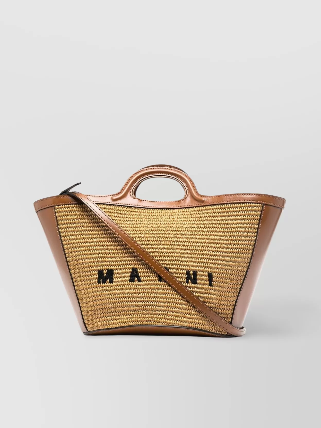 Shop Marni Small Tropicalia Tote Bag In Brown