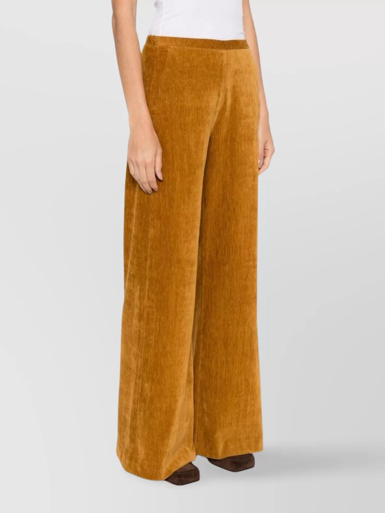 Forte Forte High-Rise Wide-Leg Velvet Trousers
