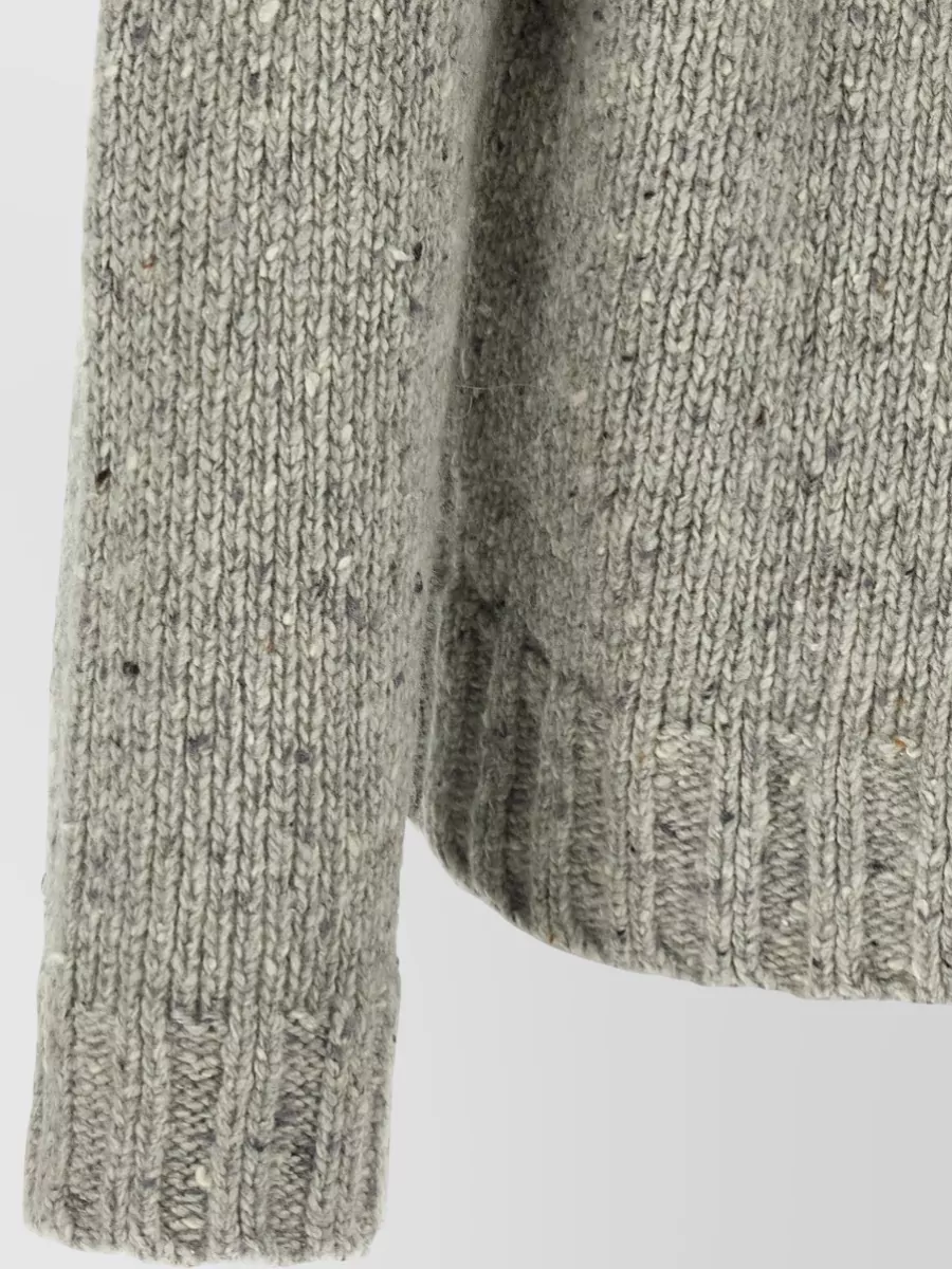 The Row Textured Knit Crew Neck Long Sleeve Sweater