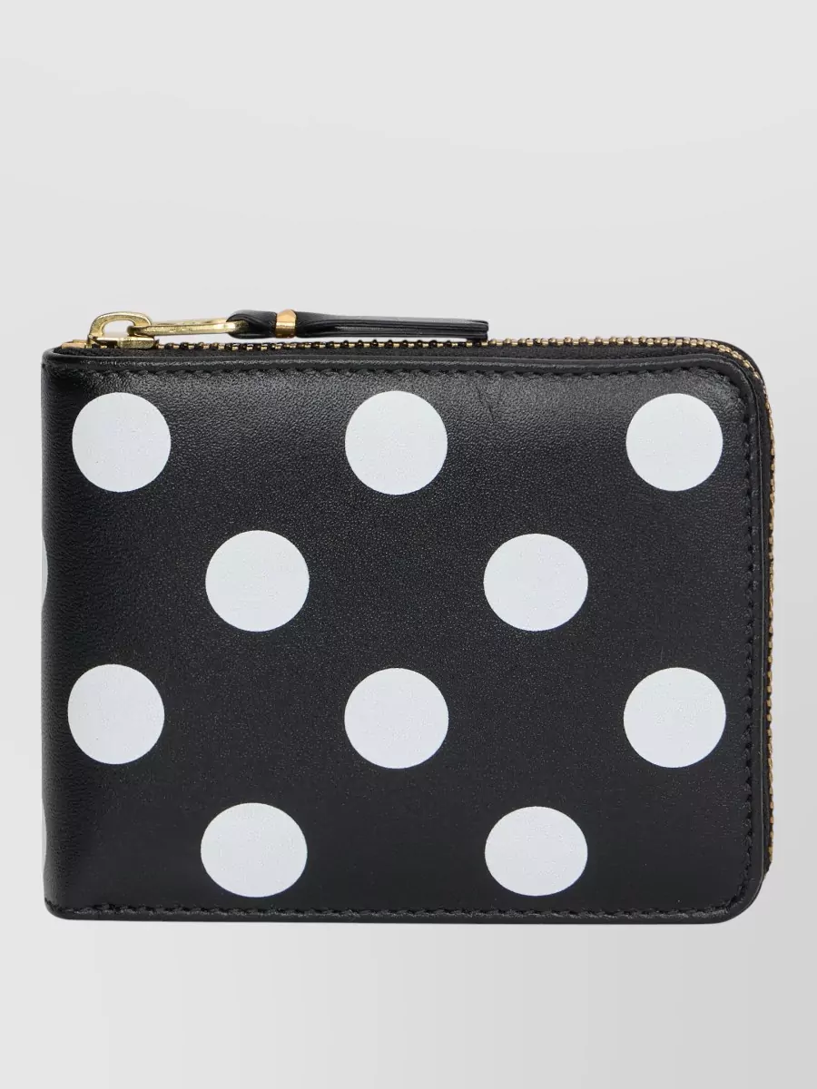 Comme des Garçons leather polka dot zipped wallet