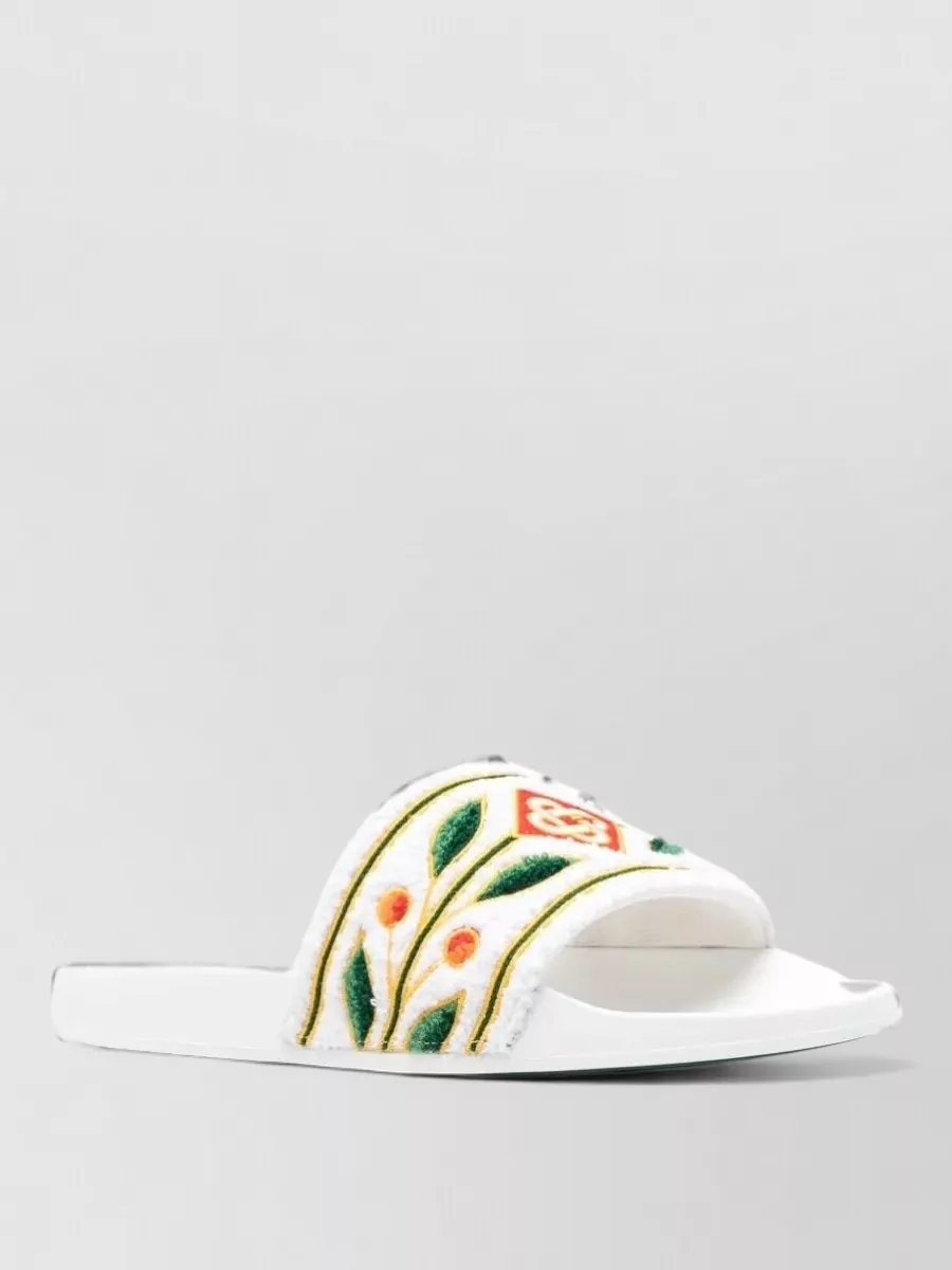 Casablanca embroidered terry slides