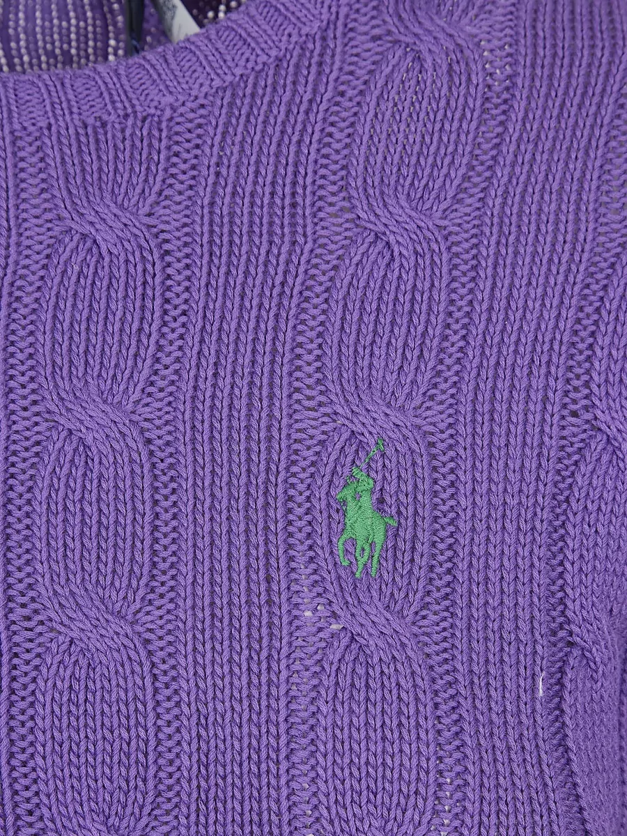 Polo Ralph Lauren Cotton Cable-Knit Slim-Fit Crewneck Sweater