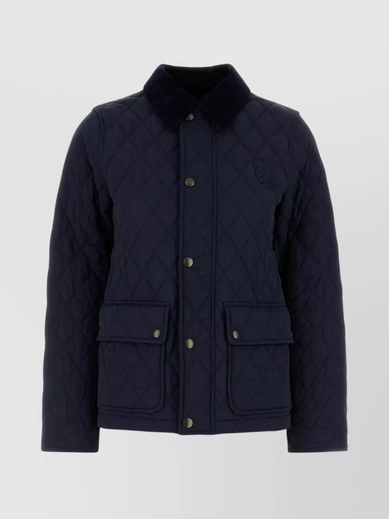 Burberry Quilted Nylon Jacket Collar Detail In Blue