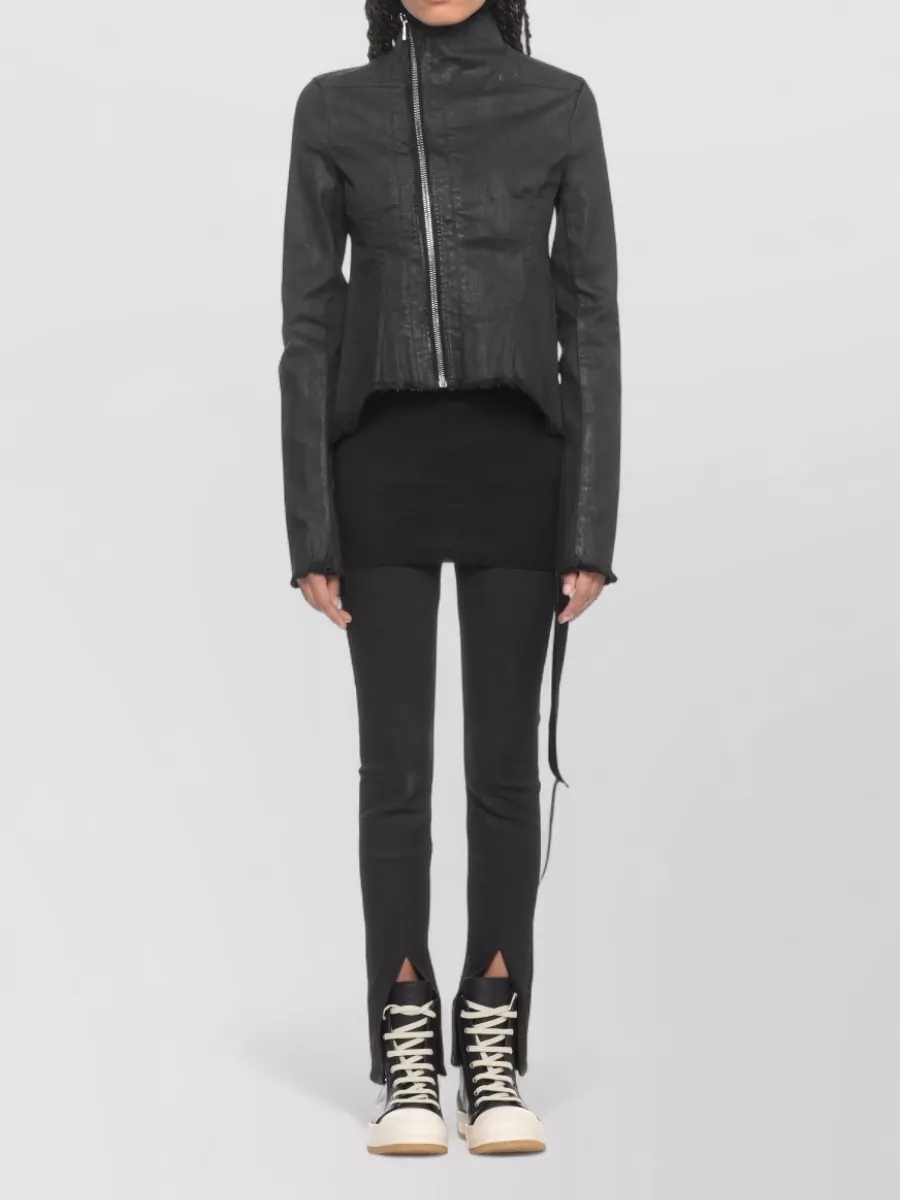 Rick Owens Drkshdw Cotton Leggings Trousers Front Vent Seams