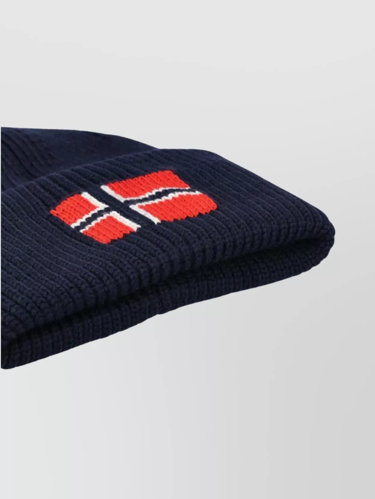 Napapijri Ribbed Knit Hat Fold-Over Cuff