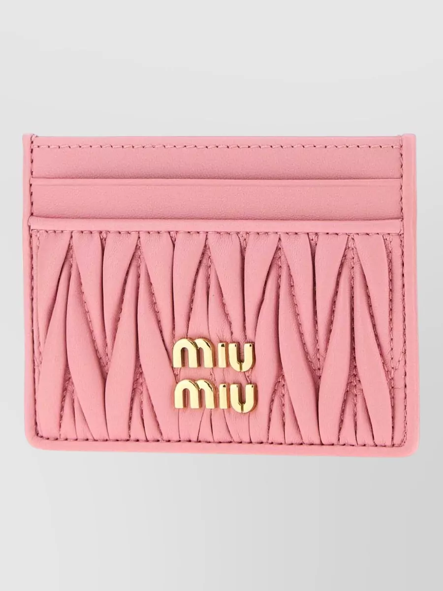 Miu Miu matelassé leather card holder