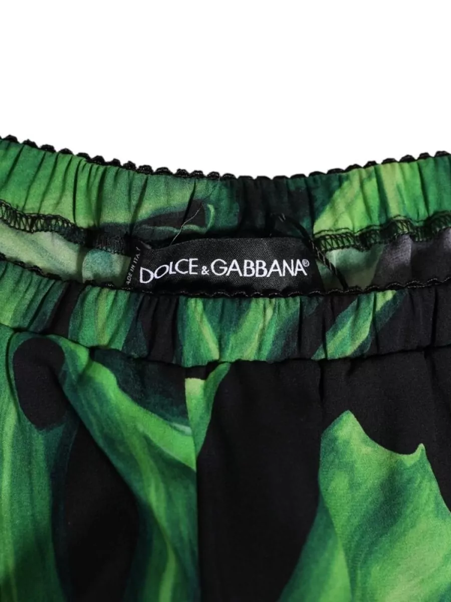 Dolce&Gabbana Silk Tropical Print Lace Mini Shorts