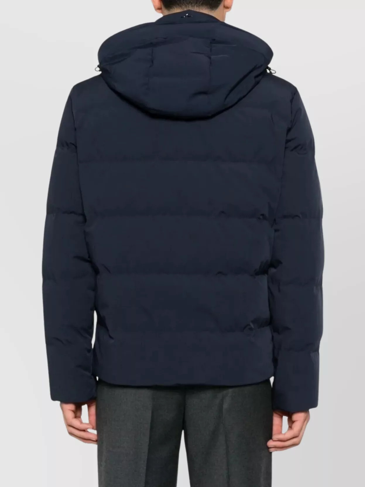 Paul & Shark Quilted Hooded Jacket With Side Zip Pockets In Blue