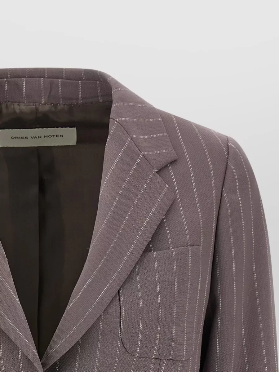 Dries Van Noten Pinstripe Single-Breasted Wool Blazer