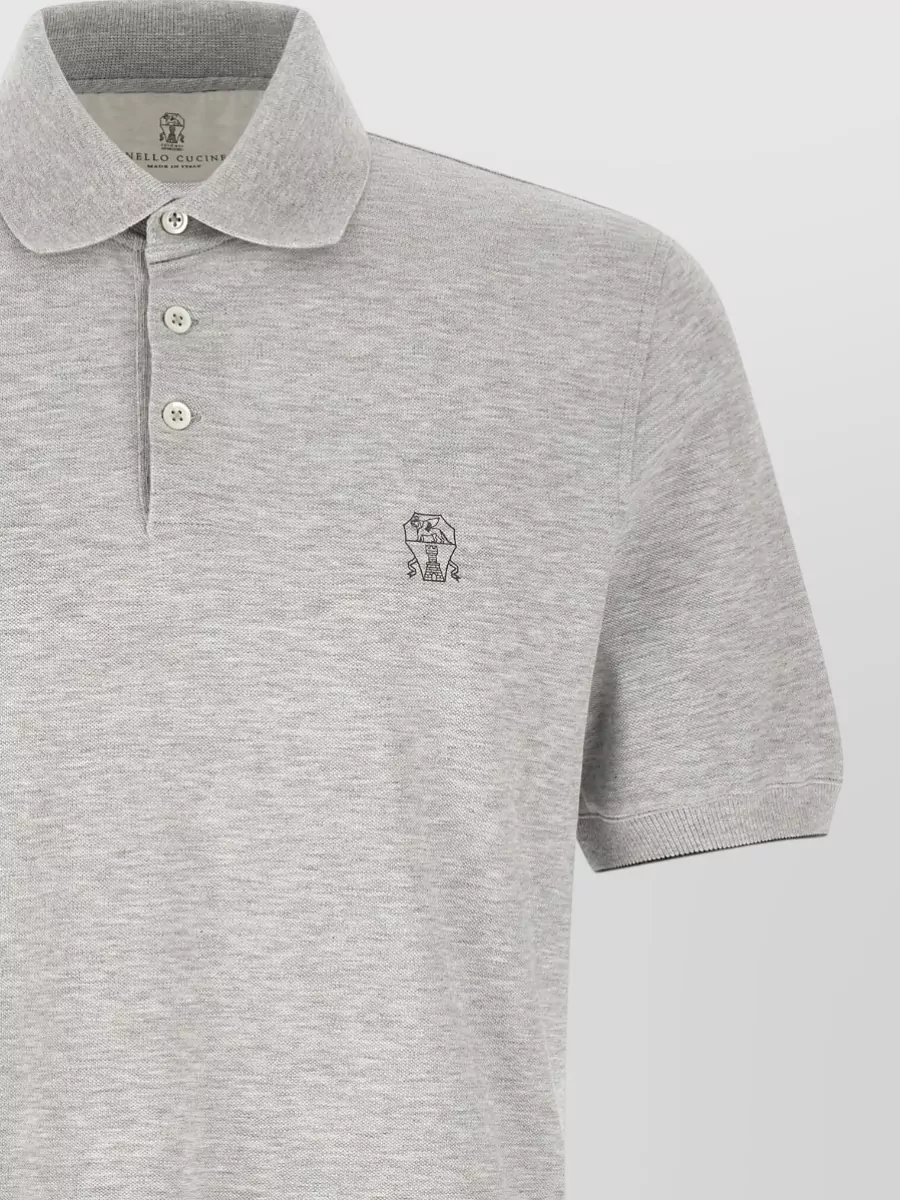 Brunello Cucinelli Pique Polo Shirt Featuring Signature Logo
