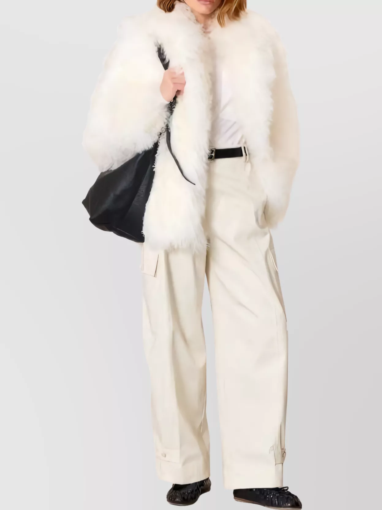 P.a.r.o.s.h Wide-leg Cargo Trousers And Pockets In Neutral