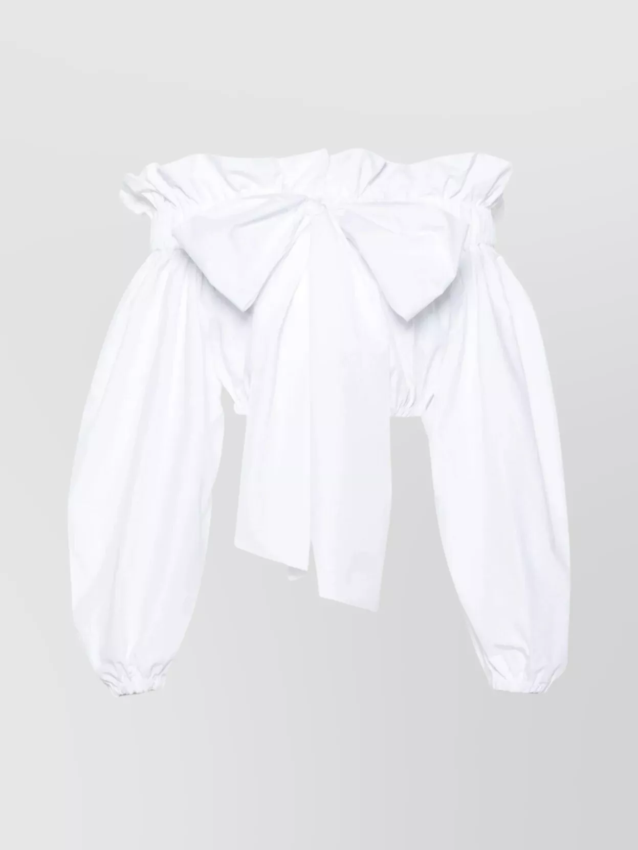 Patou Bow Detail Off-Shoulder Ruffled Top