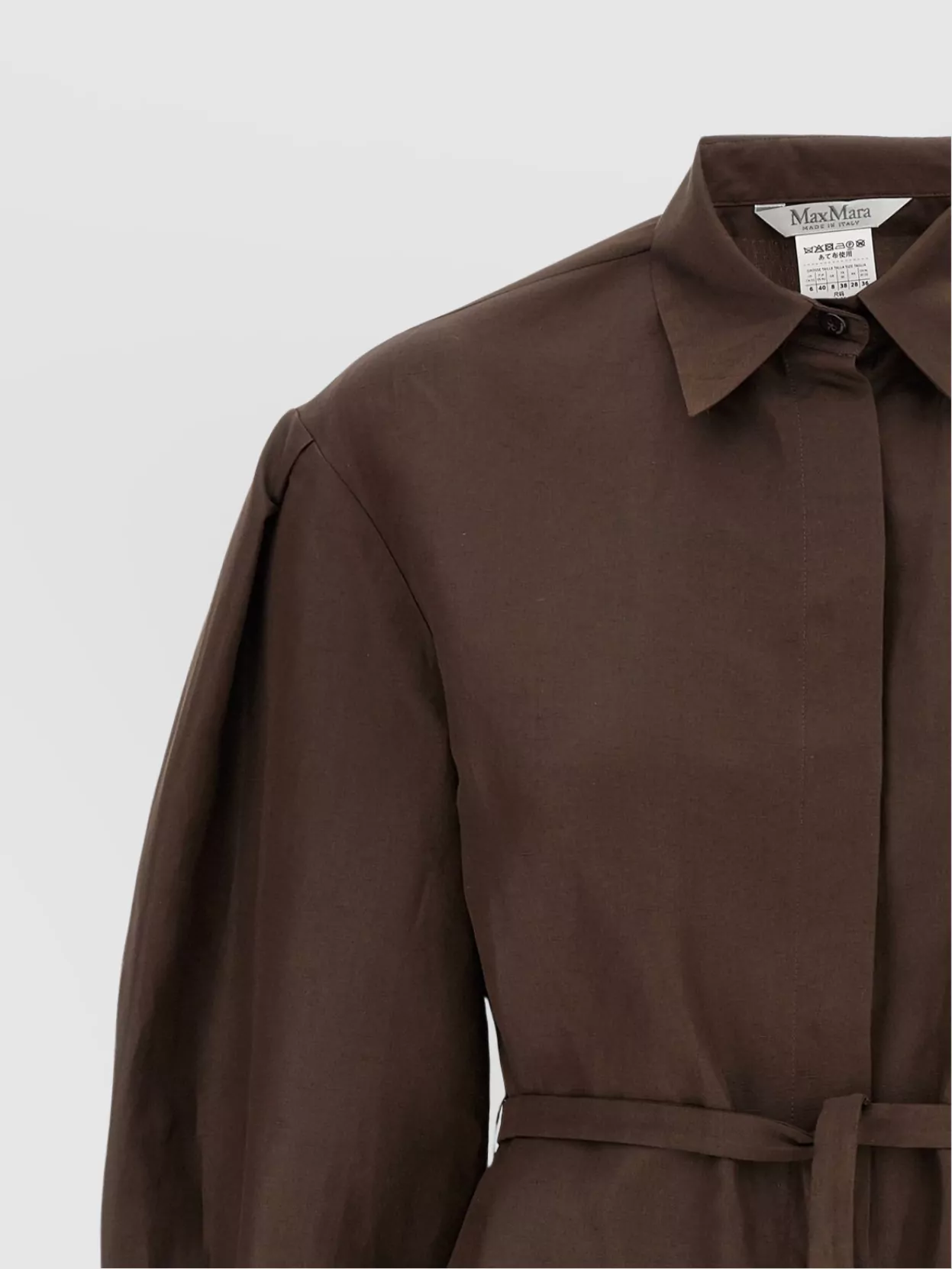 Shop Max Mara Shirt With Belted Waist And Long Sleeves