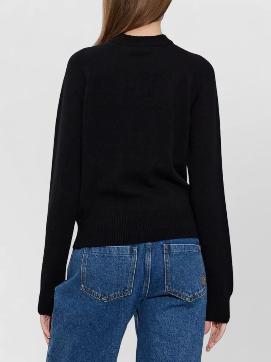Balmain Cashmere Fine-Knit Mock-Neck Sweater