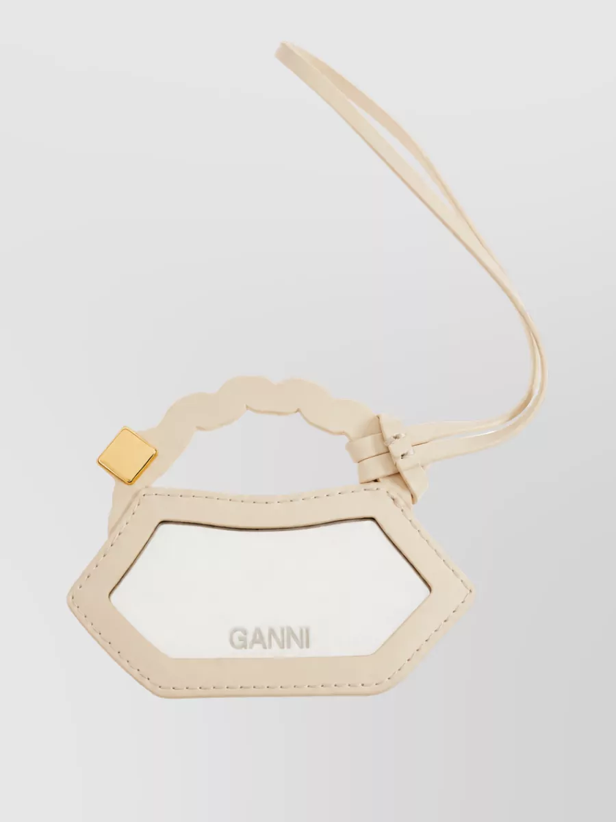Ganni leather keychain purse