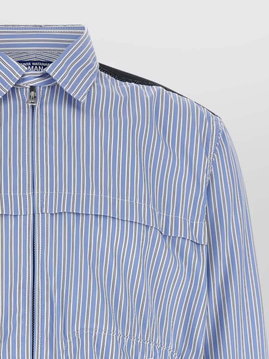 Junya Watanabe Striped Denim Insert Shirt Jacket