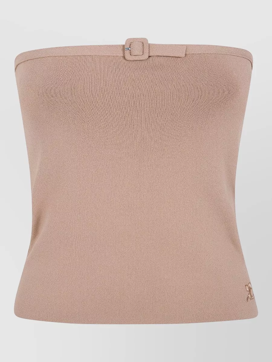 Courrèges off-the-shoulder knit bustier top