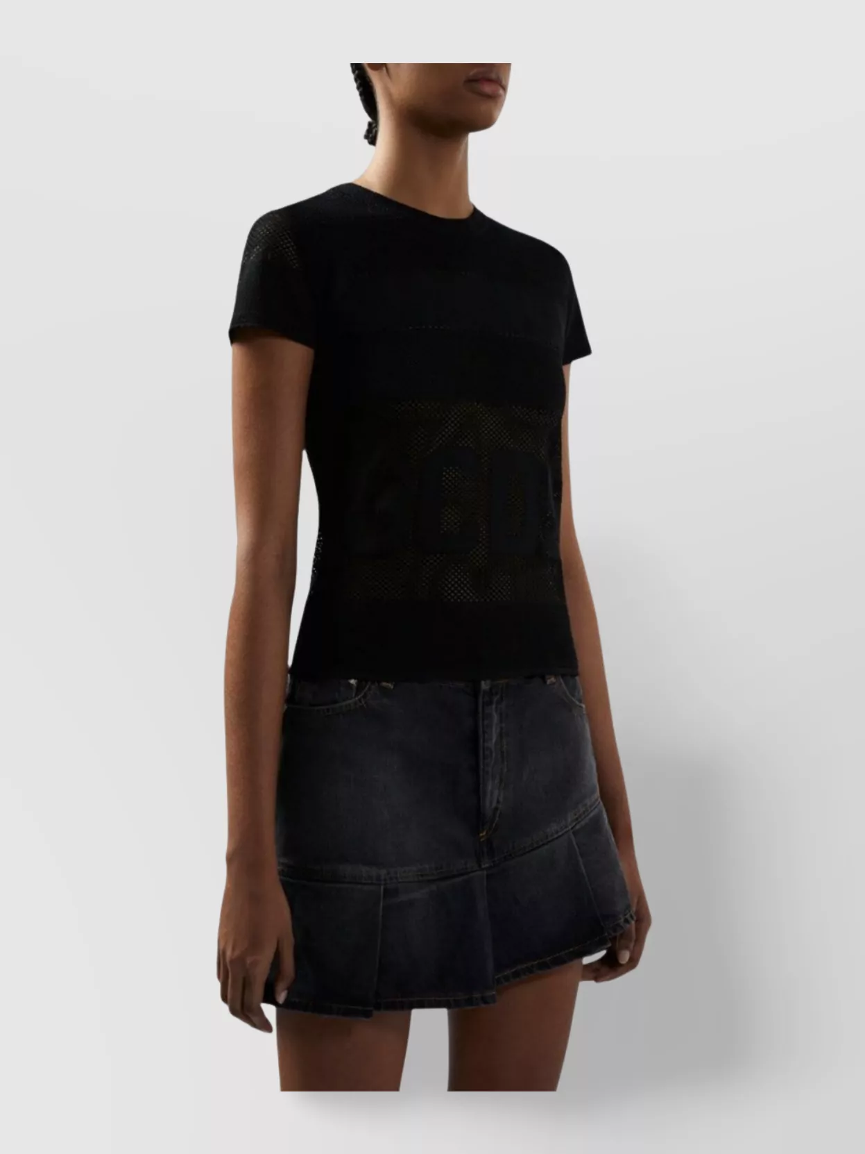 Gcds Mesh T-shirt With Logo