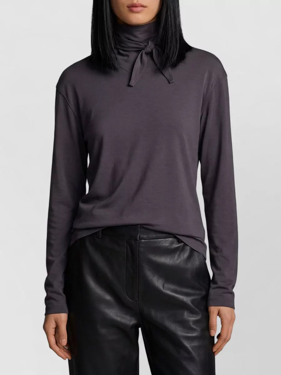 Lemaire Cotton V-Neck Long-Sleeve Knitted Top