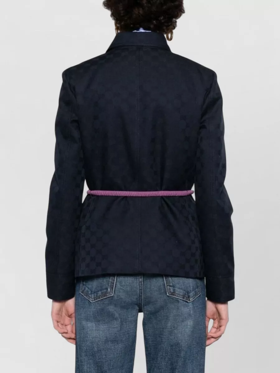 Gucci Logo Print Belted Jacket