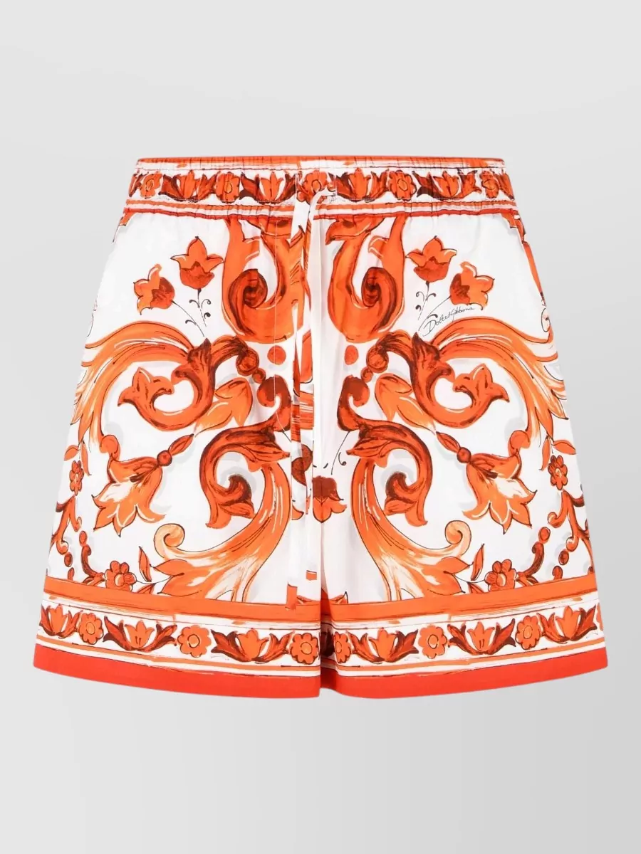 Dolce&Gabbana cotton majolica print shorts