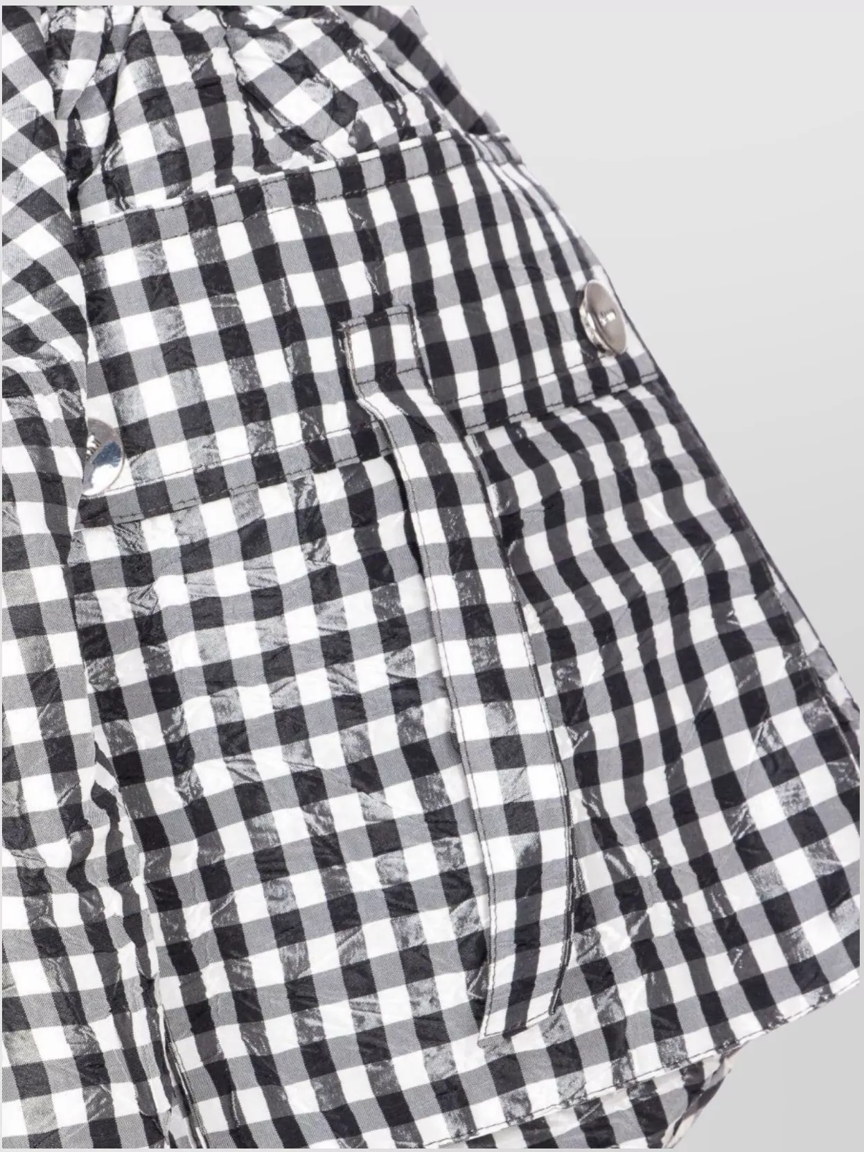 Ganni Skirt With Balloon Effect And Gingham Pattern