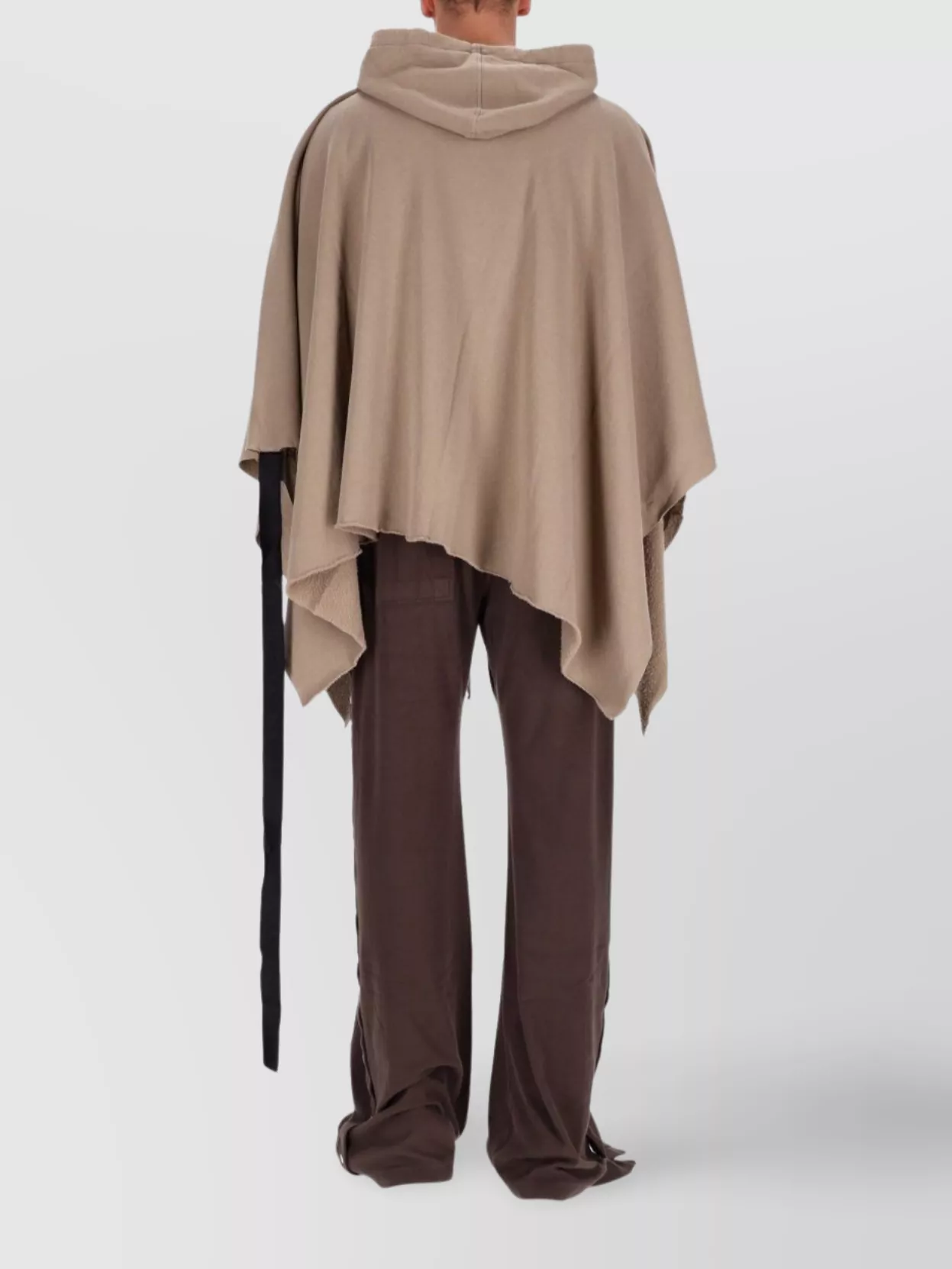 Rick Owens Drkshdw Asymmetric Hem Hooded Coat Drawstring Detail