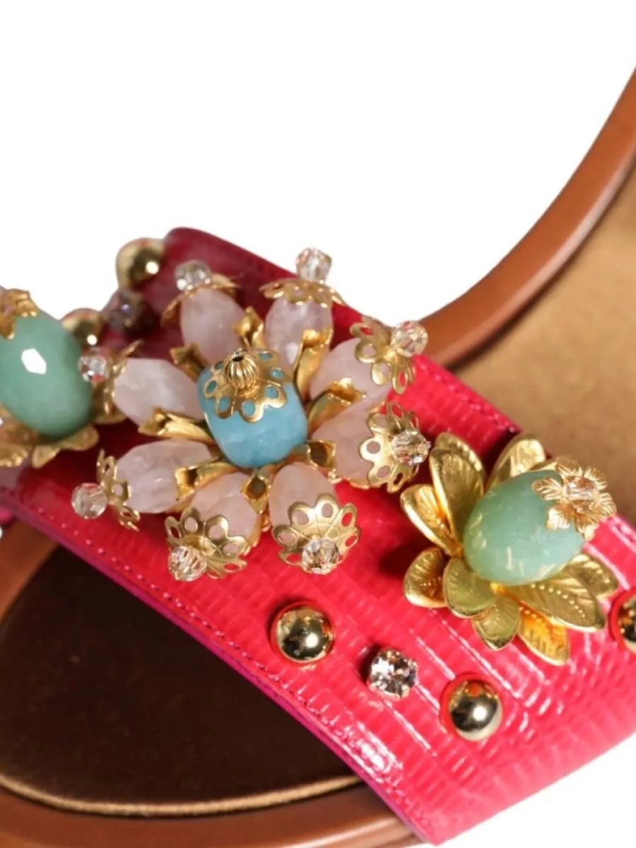 Dolce&Gabbana Leather Embellished Sandals