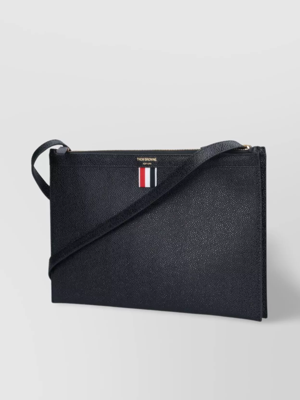 THOM BROWNE SHOULDER BAG WITH ADJUSTABLE STRAP AND GOLD-TONE HARDWARE