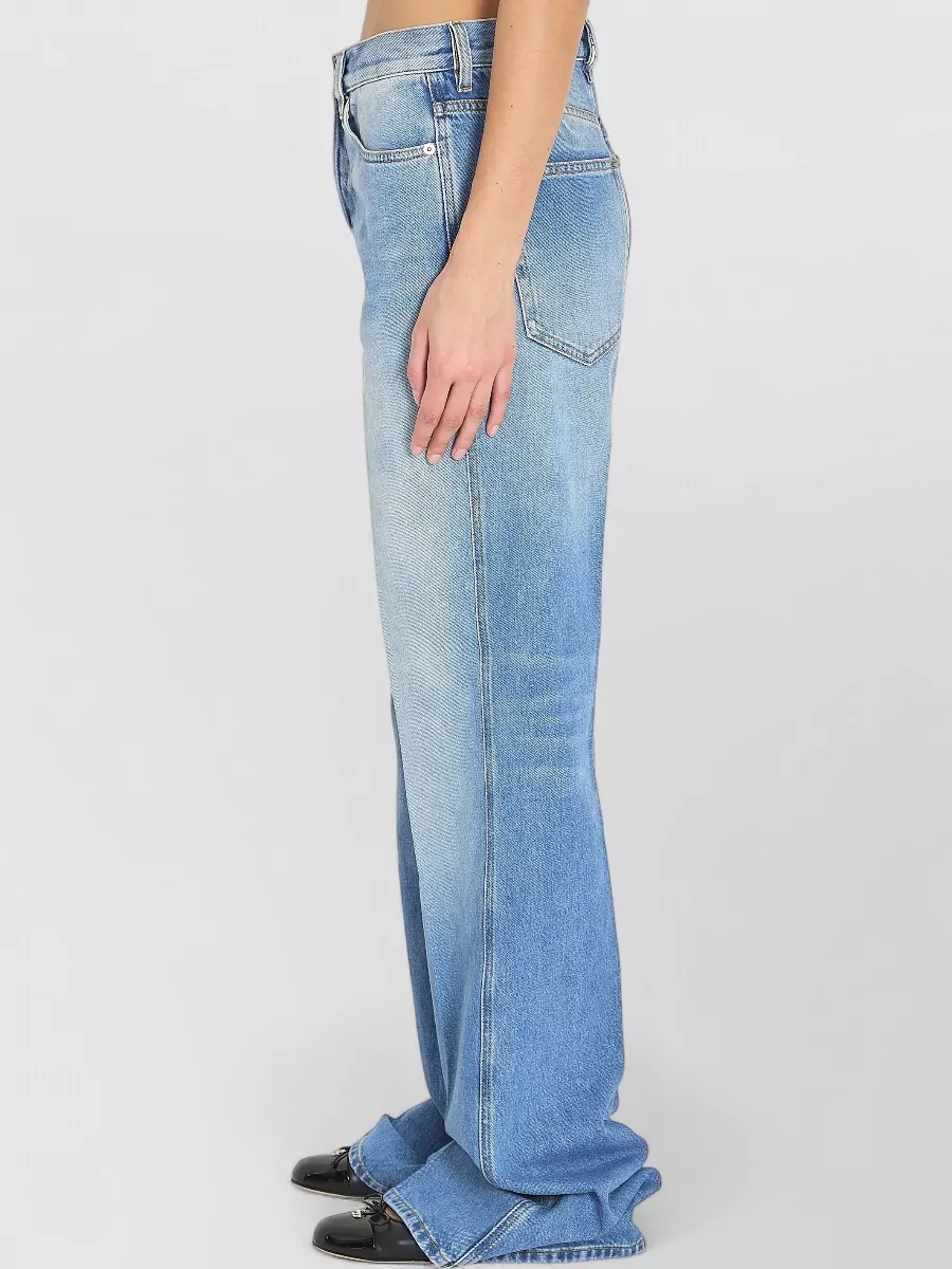 Gucci Denim Flare Trousers Mid Rise Wide Leg