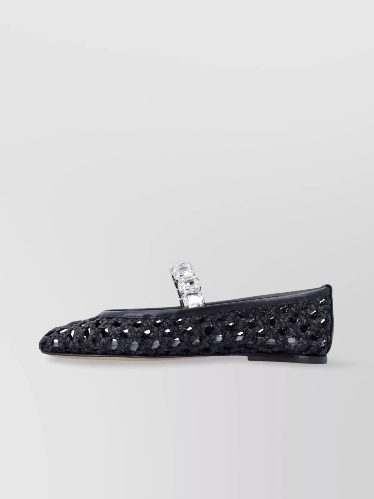 Casadei Embellished Strap Round Toe Woven Design
