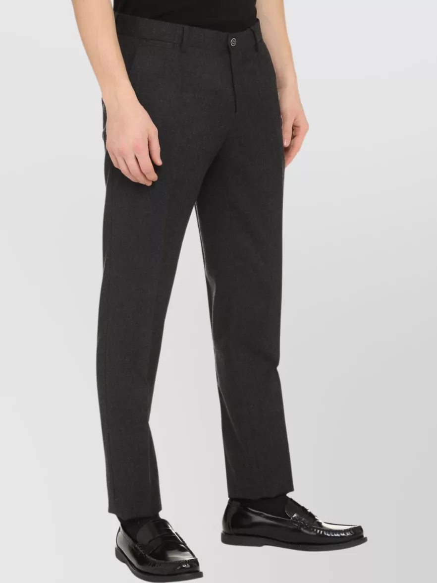 Dolce&Gabbana Slim Fit Stretch Wool Trousers With Pockets