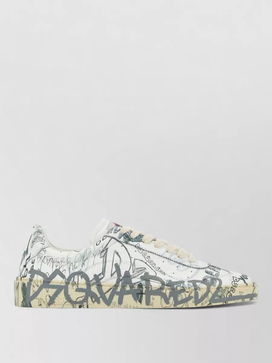Dsquared2 Printed Leather Low-Top Sneakers
