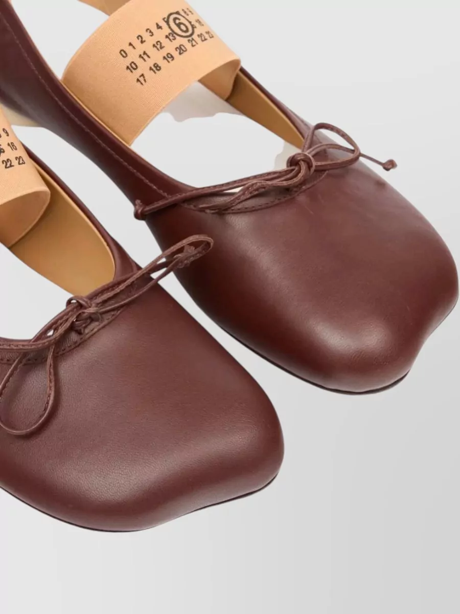 Mm6 Maison Margiela Leather Ballet Flats Anatomic Bow Detail