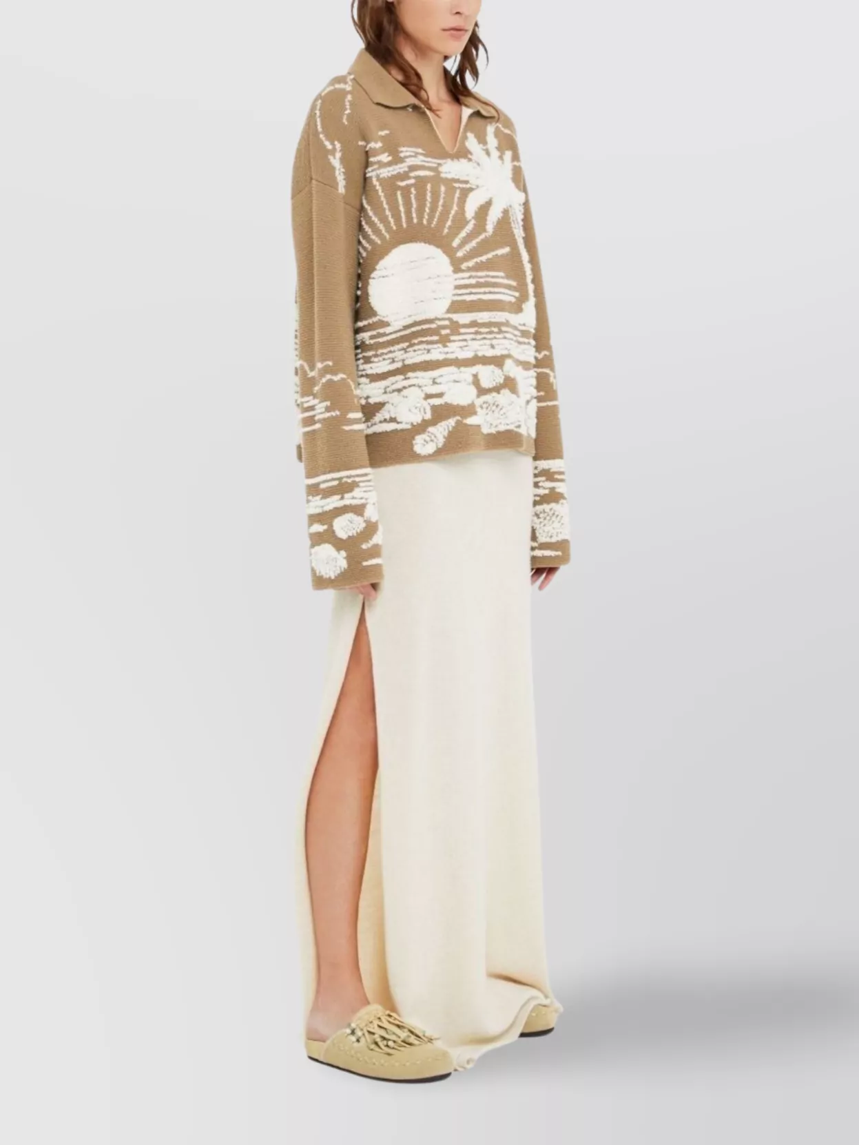 Alanui Knitwear Polo Collar Graphic Pattern Sweatshirt