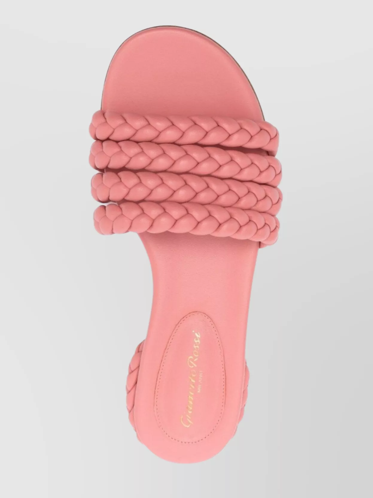 Gianvito Rossi Nappa Braided Flat Sole Sandals