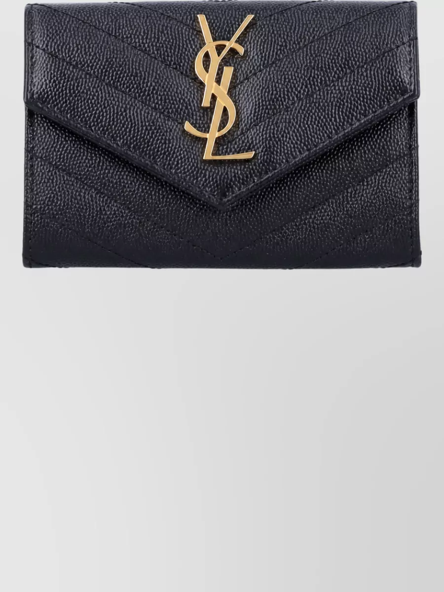 Saint Laurent leather quilted envelope wallet