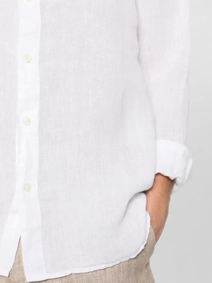 120% Lino Linen Slim-Fit Mandarin-Collar Shirt